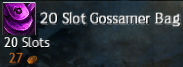 MMOJUGG Guild Wars 2 EU 20 slot Gossamer Bag Details View of Item Function and Use